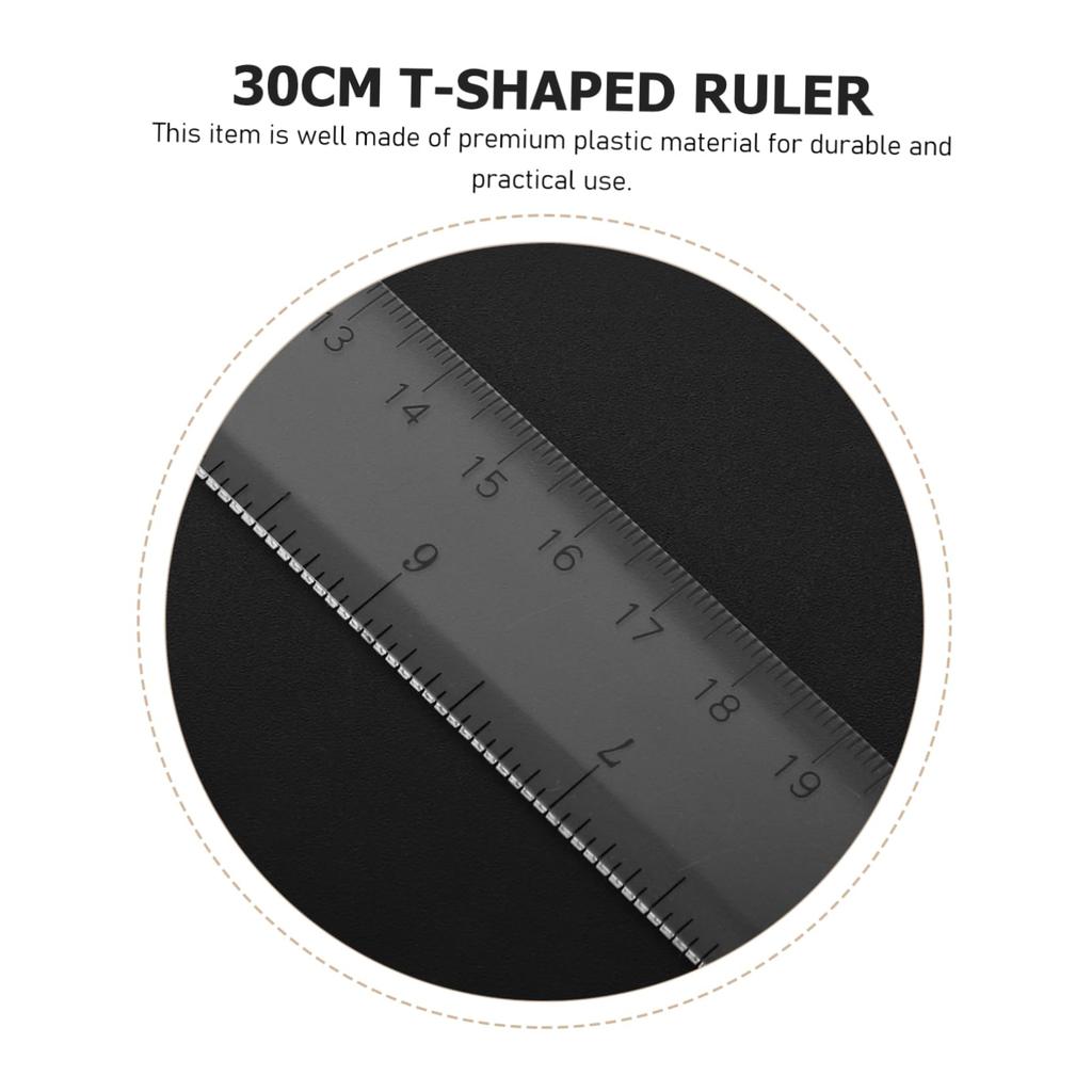 SAFIGLE 12-inch T-Square Ruler with Dual Scale, Plastic Drafting Ruler, Precision Measuring Tool for Architects, Students, and Engineers