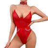 New sexy mesh see-through metal chain onesie sexy underwear set