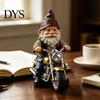Gnome Themed Decor Riding Retro Motorcycle Figurine, Motorbike Dwarf Resin Statue Decorative Figurine Sculpture, Ornament for Home Office Desk