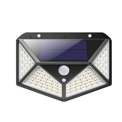 מנורת שמש נטענת 100 LED עם חיישן תנועה - MEDIA WAVE STORE - שחור - חיצוני