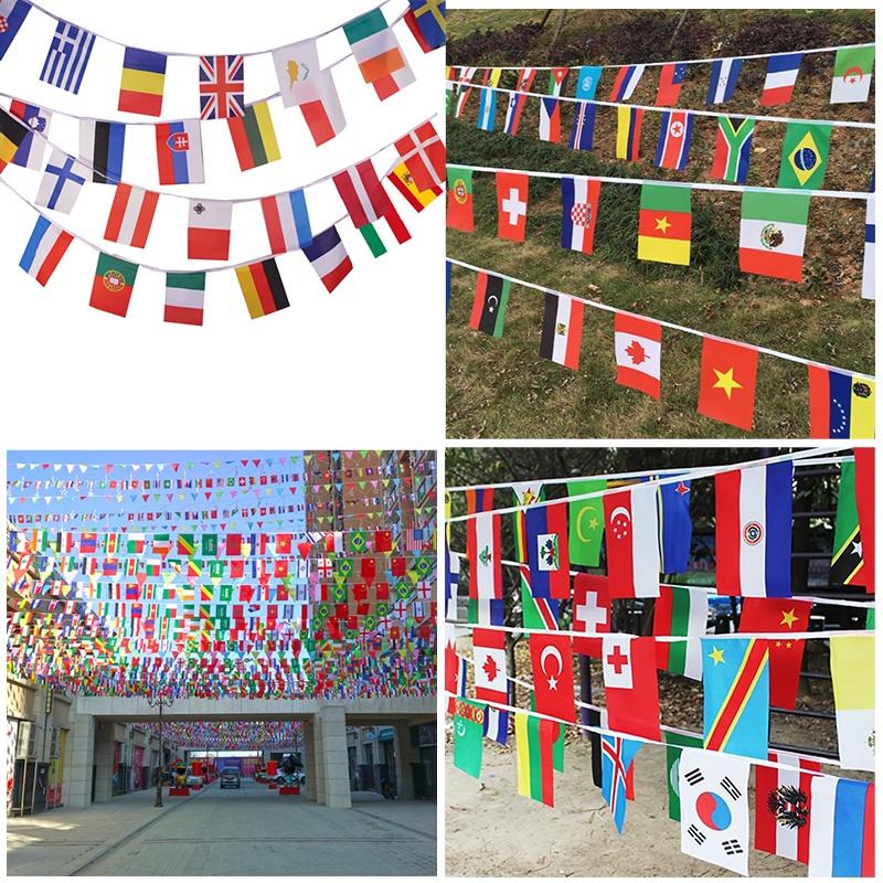 Multikulturelle Party Hängedeko 50-100 Stück Flaggen verschiedener gemischter Länder