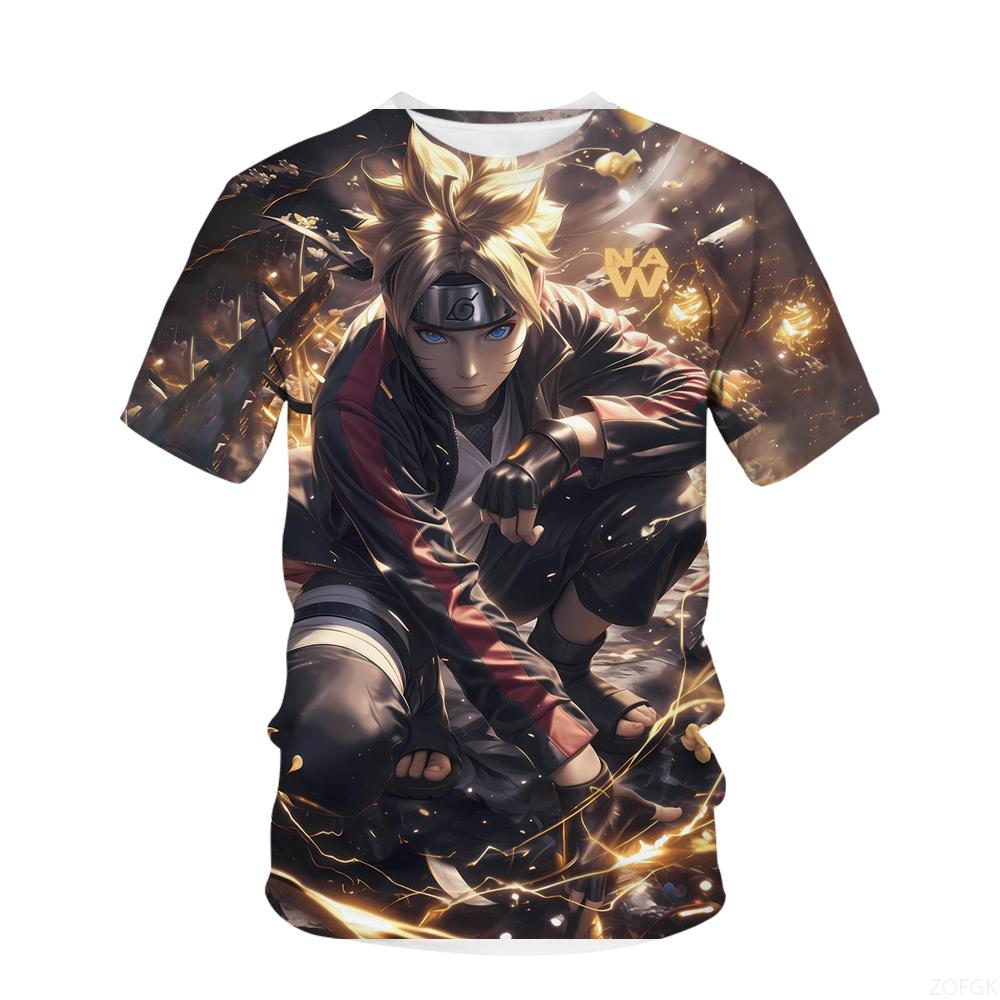 Summer Novelty Cartoon Anime Ninja 3D Print Short Sleeved Children's T-shirt Boys' Top