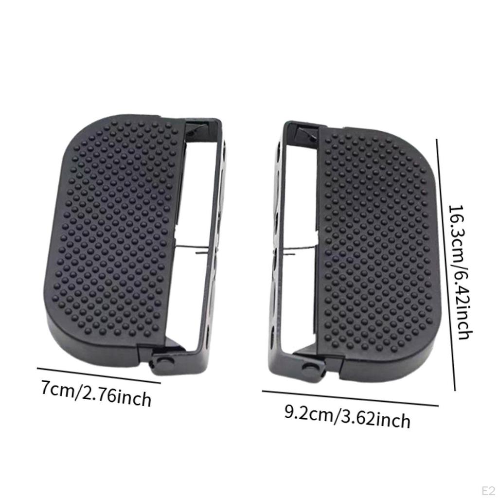 Electric Bike Front Pedals, Waterproof Non Slip Foot Plates Pegs for