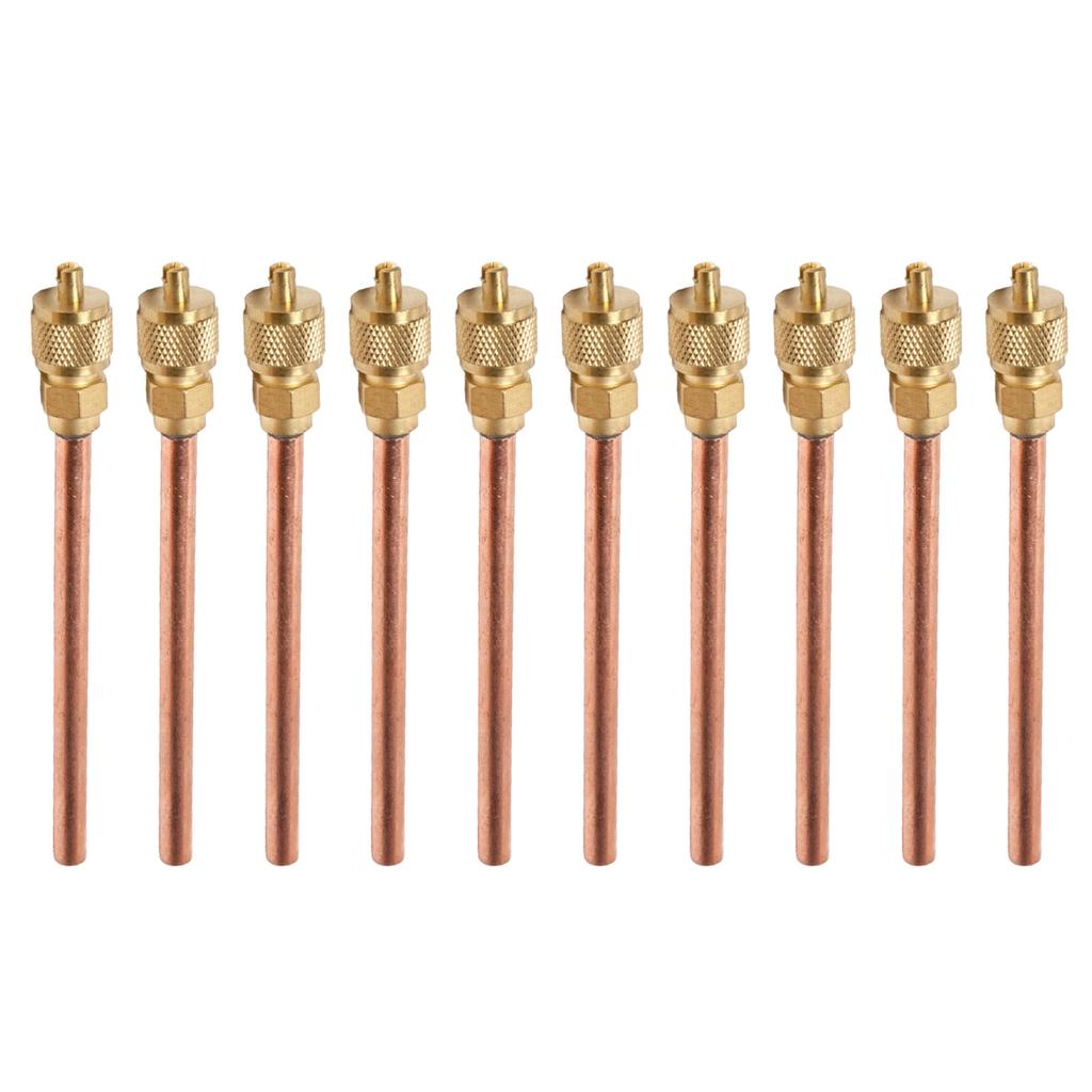 10 SZT. Zawory dostępowe serwisowe HVAC Próżniowe Miedziane Zawory Dostępowe do Napełniania Ściągacz 1/4" SAE Zestaw Chłodniczy Zawory