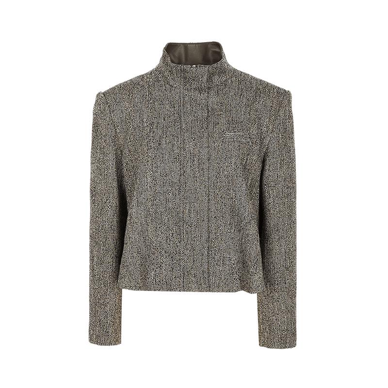 

LESS 2025 Autumn H-Style Stand-Collar Short Jacket M