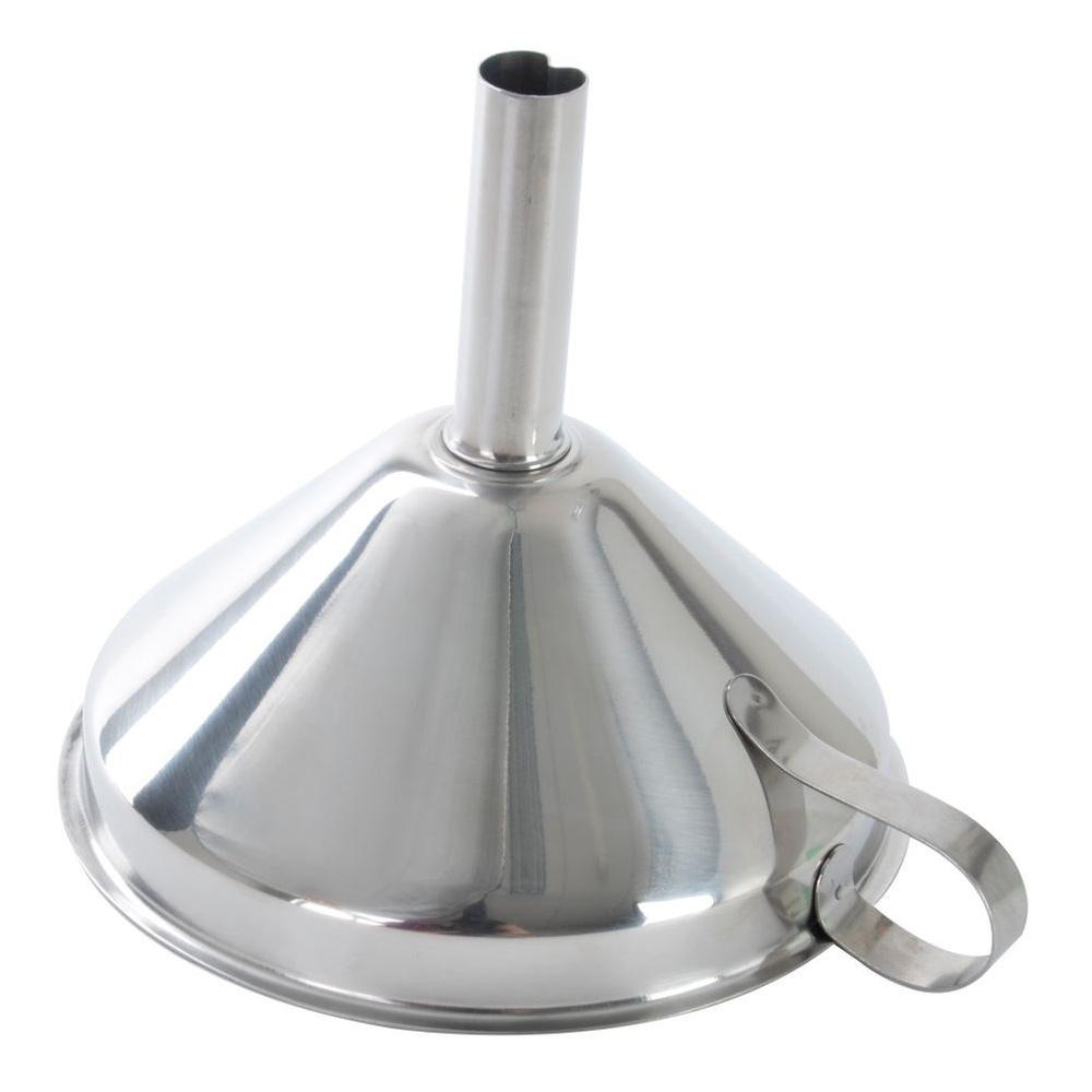 Kitchen Steel Funnel with Strainer for Bottles, Carboys, Wine, Juice