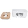 Nádoba na máslo s dřevěným víkem Keramická uzavřená kuchyňská dóza na máslo Zásobník na potraviny