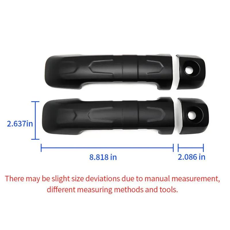 For Toyota FJ Cruiser 2007-  Black Car Exterior Outer Door Handle Moulding Cover Trim Sticker Frame Decor Accessories