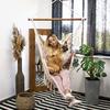 Fauteuil suspendu (balancelle hamac) - SPRINGOS - Springos® - 130 x 100 cm - Beige - Franges &amp; 2 coussins