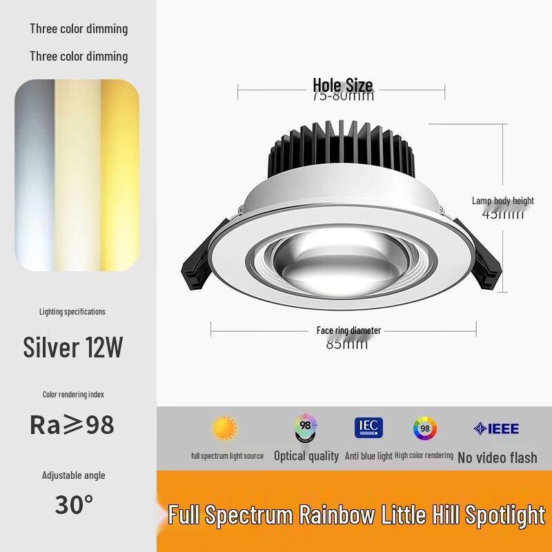 Rainbow Hill 7W Full Spectrum Embedded LED Spotlight
