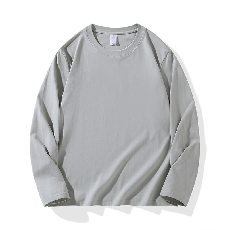 Men's Heavyweight 220g Cotton Long Sleeve Crew Neck T-Shirt, Available In 24 Solid Colors