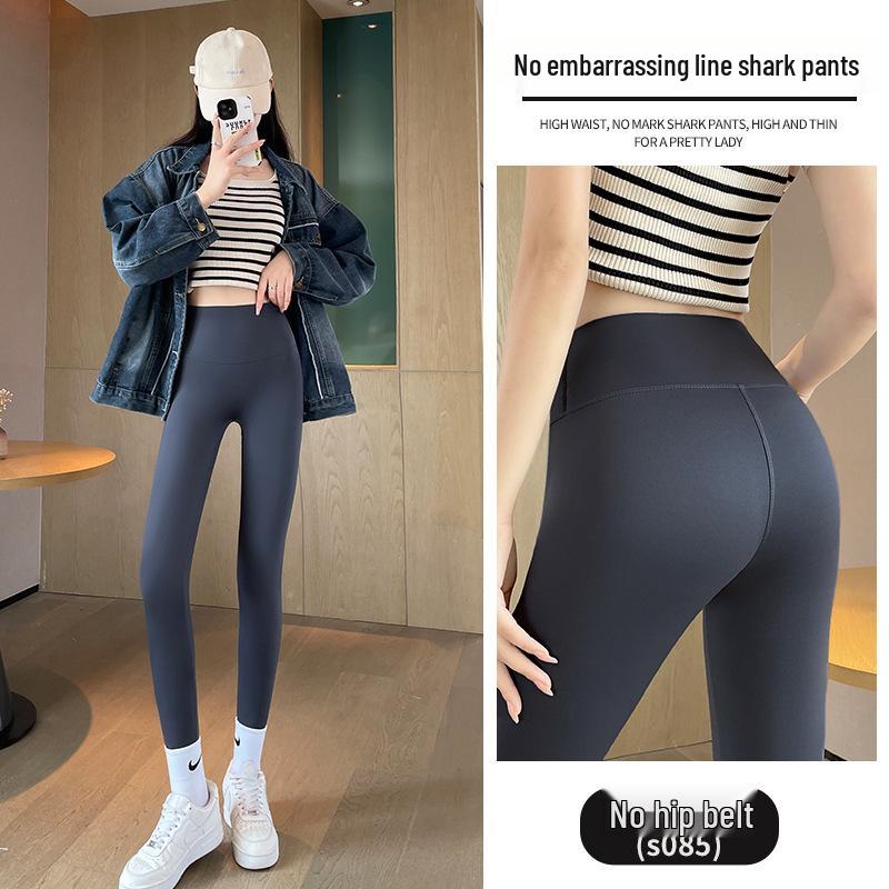 Women's Gray Barbie Yoga Pants - Fleece-Lined, Thick, Tight Leggings for Autumn/Winter 2025