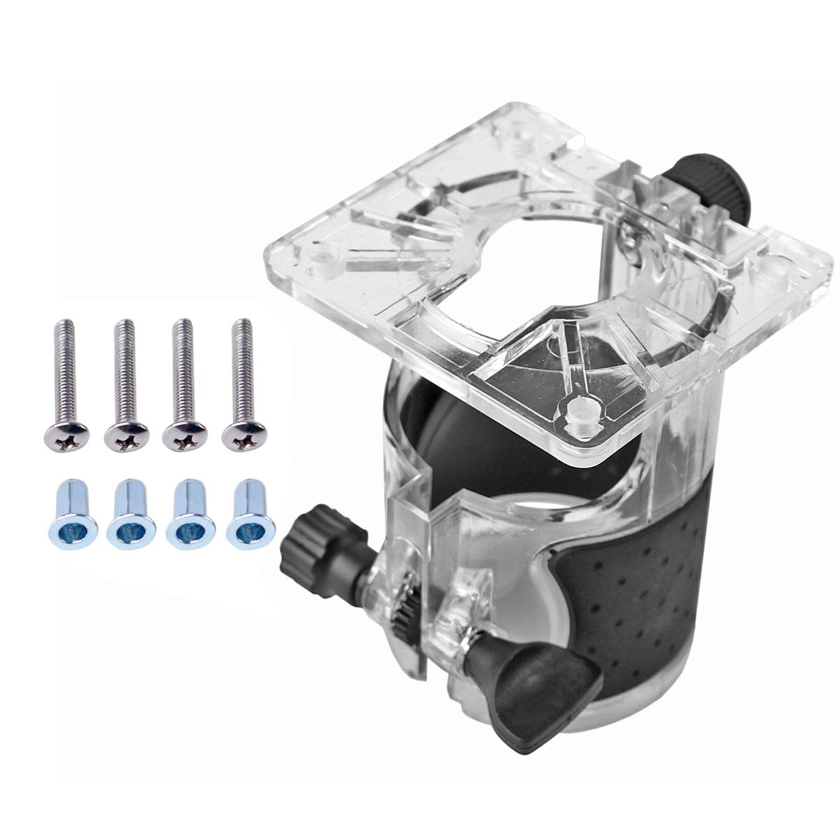 

1Pc Router Base Woodworking Trimmer Router Transparent Plastic Base Protective Shield Accessory Base with screw accessories 1pcs білий