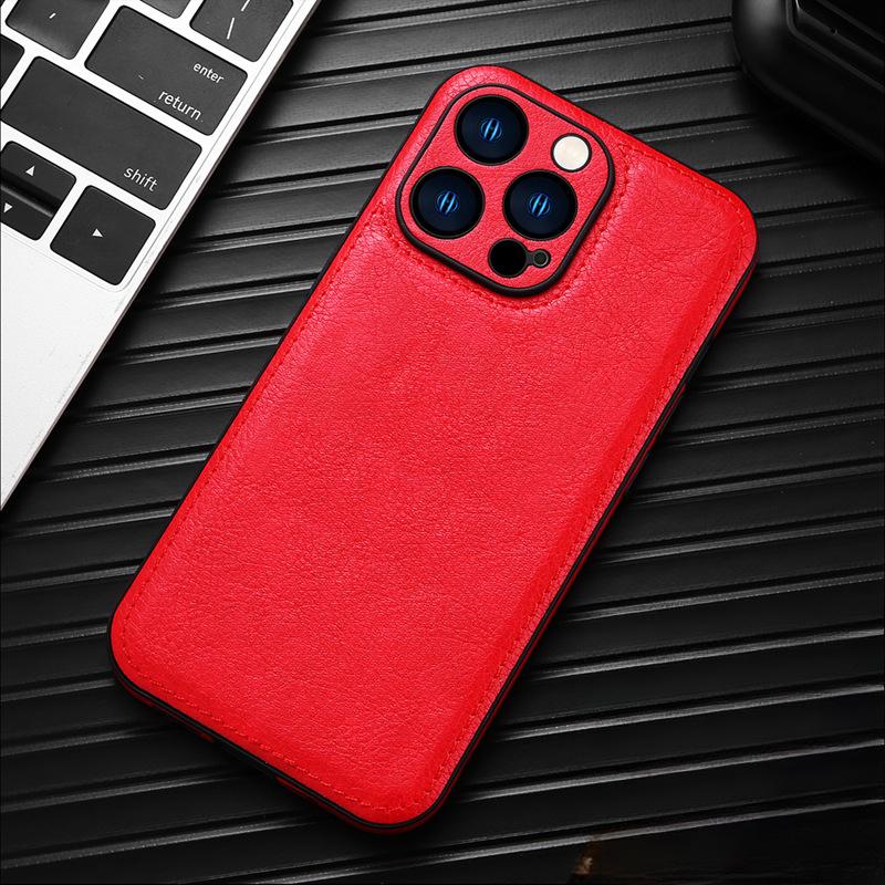 Suitable for Apple 15promax Phone Case Leather IPhone13 Full Cover 14/11 Missing Label 12 Business Leather Case