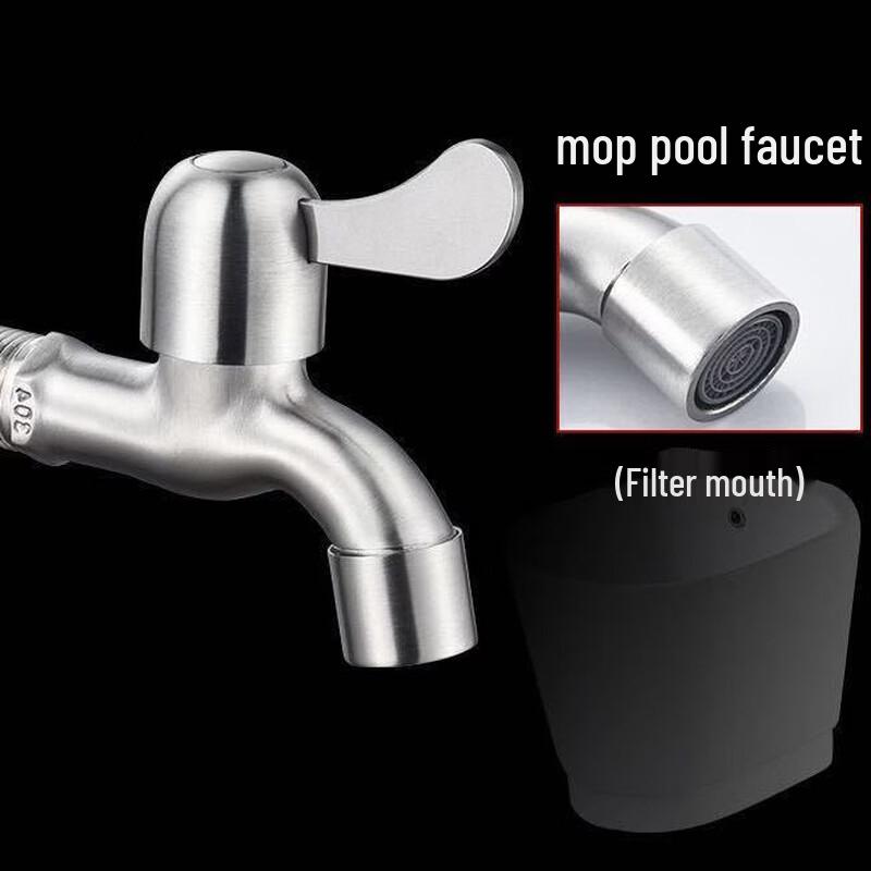 

304 Stainless Steel Quick-Open Faucet for Washing Machine & Mop Sink (3-Pack)