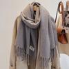 White scarf female autumn and winter versatile student lamb plush atmosphere scarf thickened shawl