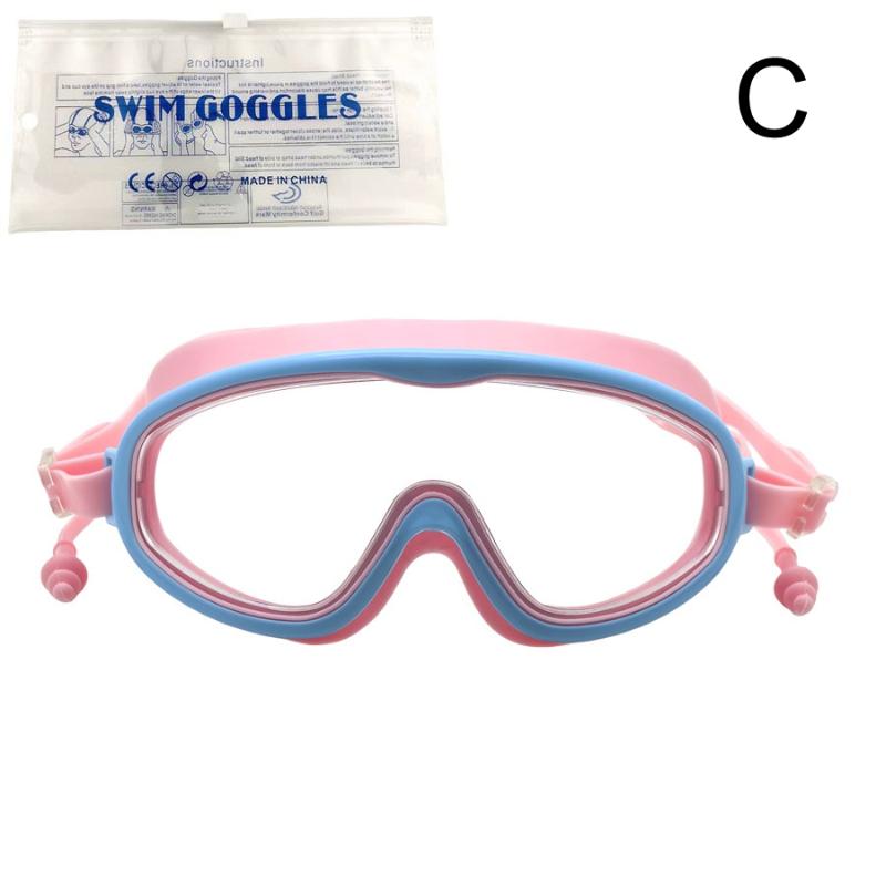 Kids Swimming Goggles Big Frame HD Wide View Anti-Fog Waterproof Soft Silicone Swim Mask for Kids Swim Training