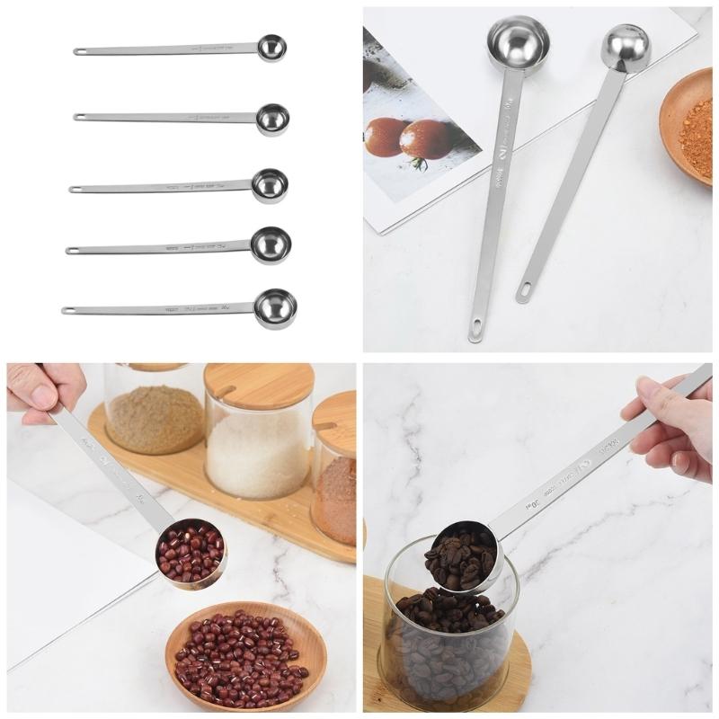 304Stainless Steel Long Handle Coffee Spoon Coffee Measuring Spoon Measuring Tool for Accurate and Convenient Use