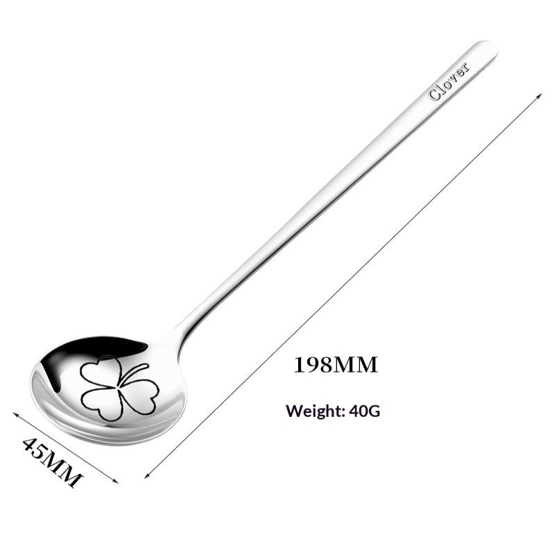 Cartoon 304 Stainless Steel Round Head Large Spoon Food Grade Flat Bottom Deep Soup Spoon Home Use Rice Spoon For Children