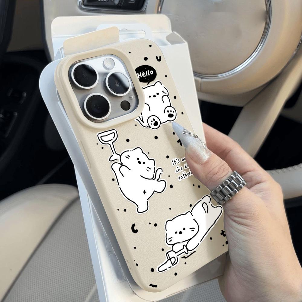 Phone Case for iPhone 11 13 Case iPhone 12 14 15 16 Pro Max 12 Pro 15 Plus Leather Painted Waterproof Drop-proof and Wear-resistant Cartoon