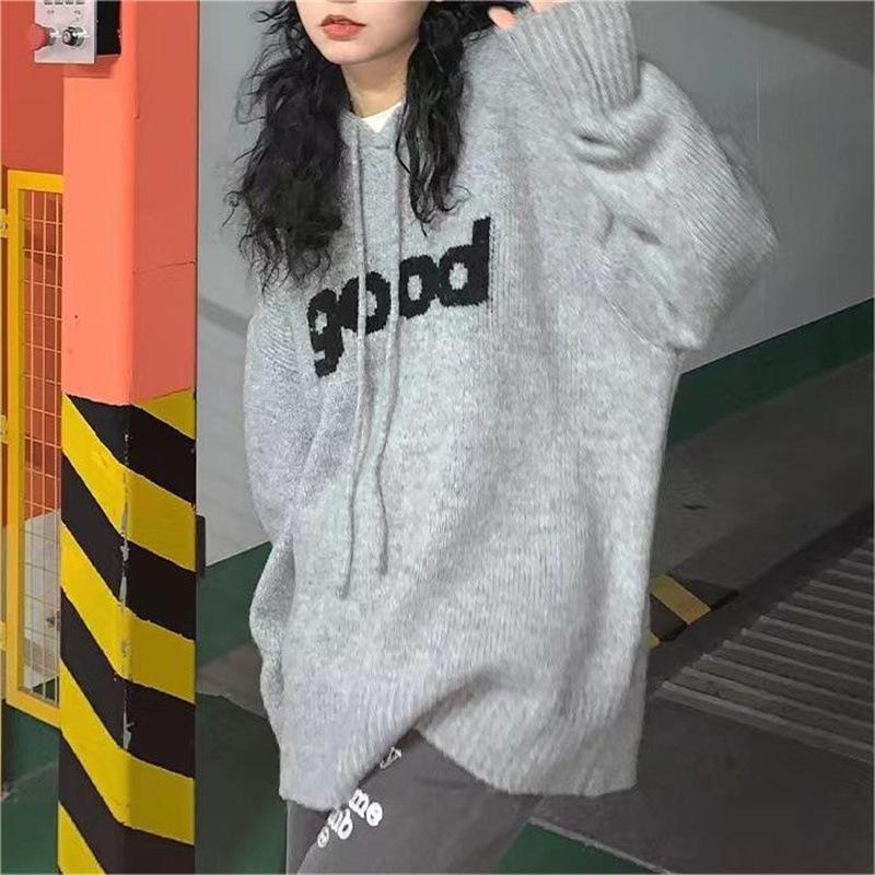 

YYFS Женская мода Повседневная осень-зима Длинные рукава с капюшоном свитера One size