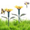 Solar Sunflower Animal Stake Decor Outdoor Decorative Stake Waterproof Dancing Butterfly Decor Versatile for Yard Patio Pathway