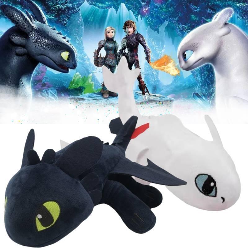 Toothless Dragon Helmet Sucker Plush Motorcycle Decoration 20cm Black