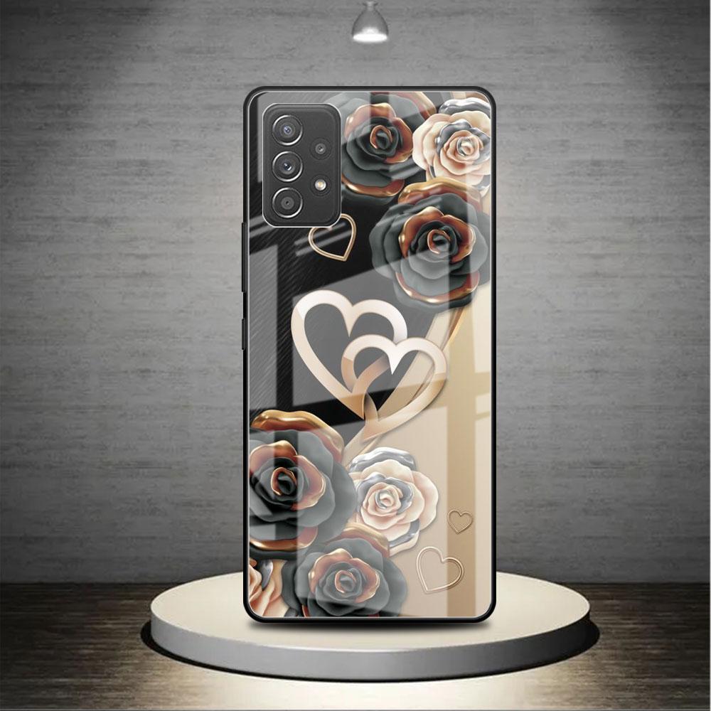 

Стеклянный чехол для Samsung Galaxy A52 A71 A50 A51 A70 A21s A31 A72 A10 A12 A30 A22 5G, чехол для телефона Love Bow Samsung A30