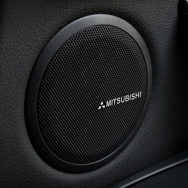 Car Styling Aluminum Audio Sticker Speaker Decorate Emblem Decals For Mitsubishi Outlander Lancer 9 10 Pajero L200 ASX Accessory