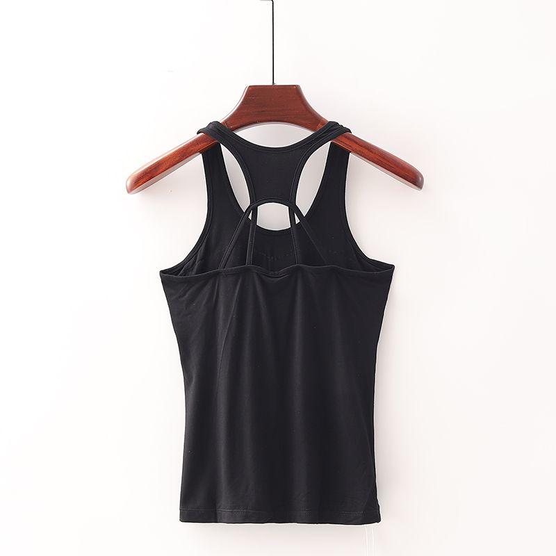 

[Вентилятор] Скидка бренда торгового центра Женский Новый Мягкий с подкладкой Можно добавить нагрудную подушечку Жилет для йоги и спорта 3t502 Black 3XL/180