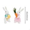 2 Pieces Easter Bunny Decoration Plush Toys Desktop Ornaments Decor Cute Decorative Figurines