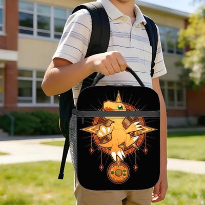 Digimon Agumon Gabumon Sora Anime Insulated Lunch Bags Meal Container Cooler Bag Tote Lunch Box Office Travel Bento Pouch