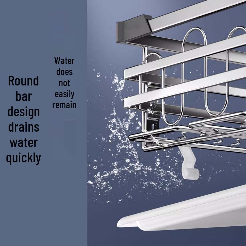 Kitchen Cabinet Double-Layer Pull-Out Dish Rack