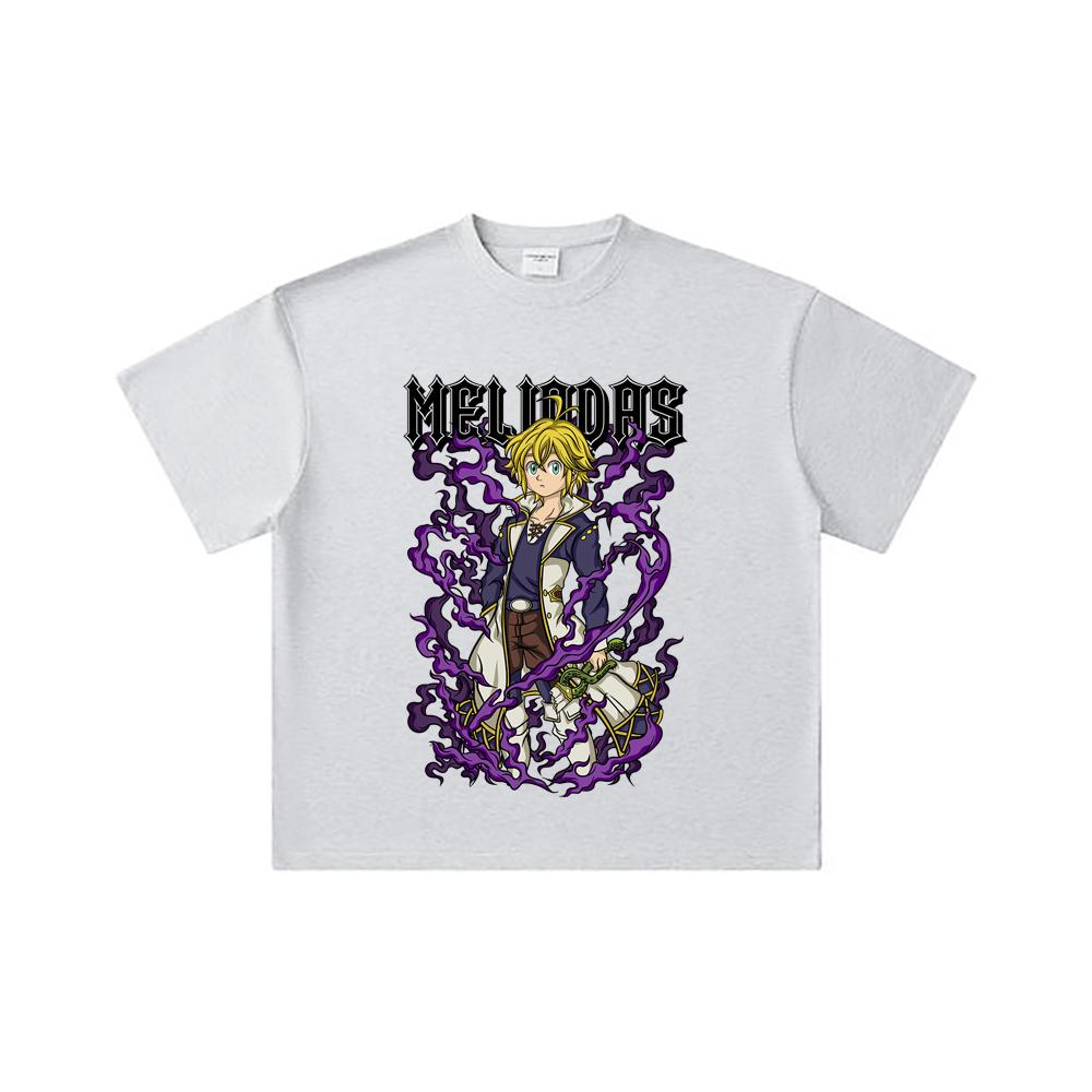 260 GSM Double Yarn 32 Count 100% Cotton Seven Deadly Sins V7 Meliodas Print Unisex Heavy Cotton T Shirt
