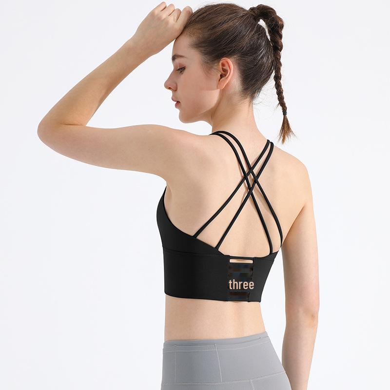 

Спортивный бюстгальтер Crossback Shockproof — беспроводной, со сборками, идеально подходит для йоги и бега Medium