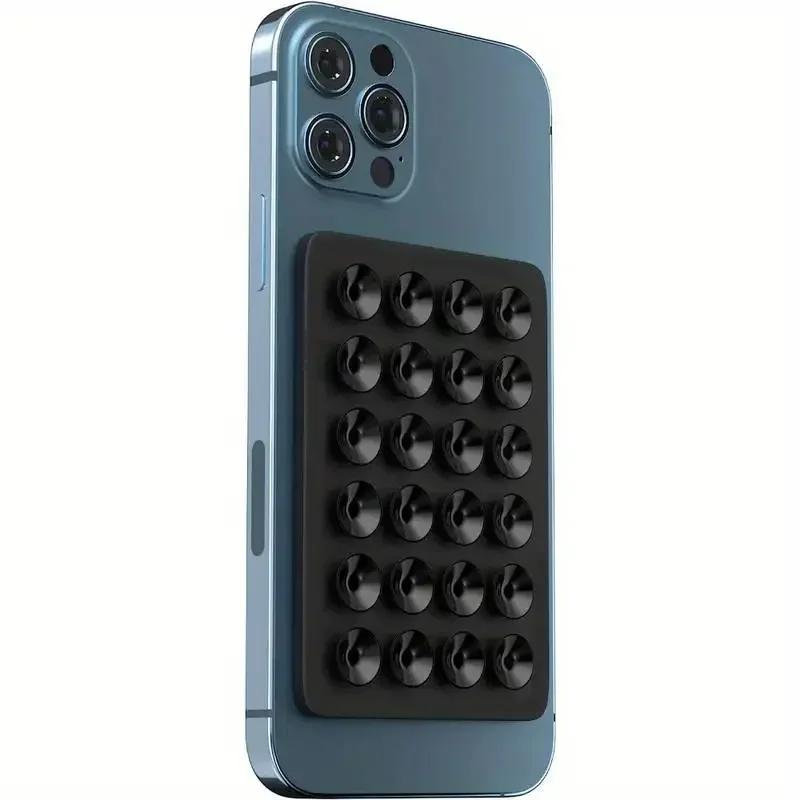 

Силиконовый держатель для телефона на присоске, многофункциональный настенный держатель с присоской, квадратный противоскользящий односторонний чехол, крепление на заднюю панель, наклейка чёрный