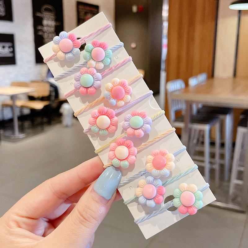 Elastice de păr colorate cu desene animate pentru copii - Drăguțe, elastice de cauciuc cu elasticitate ridicată și bentițe