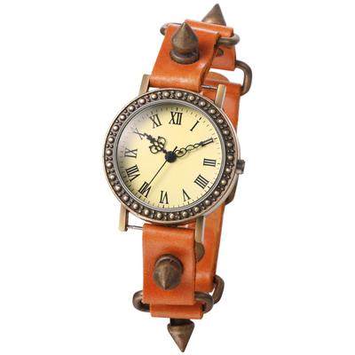 Cute Antique Women's Watch with Leather Strap: Waterproof, Roman Alphabet, Analog Display, Adjustable Length, Quartz Movement, Fashion Watch -
