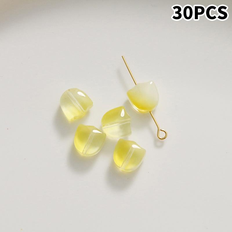 30Pcs Tulips Flower Lampwork Beads Multicolor Glass Flora Beads Multicolor Loose Beads For Diy Bracelets Jewelry Making