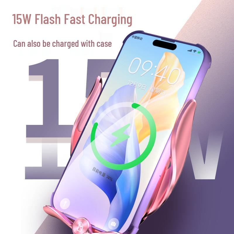 M123 Magic Clip Wireless Car Charger & Auto Clamping Phone Holder