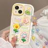 Jingle cat applies to iphone14pro cute cream shell cartoon anti-drop hard shell apple 17 flower mobile phone case