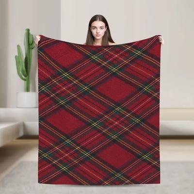 Karomuster & Weihnachts-Decke Superweicher Plüsch Bettwäsche Überwürfe Mädchen Jungen Couch Sessel Sofa Bett Flanell Tagesdecke Bettbezug