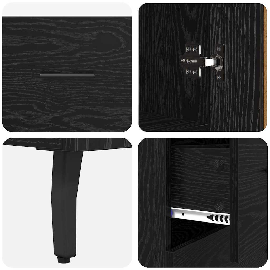 Highboard 2 pcs Black Oak Effect Particleboard