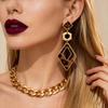Leopard Print Geometric Fan-shaped Love Earrings High-end Earrings for Women