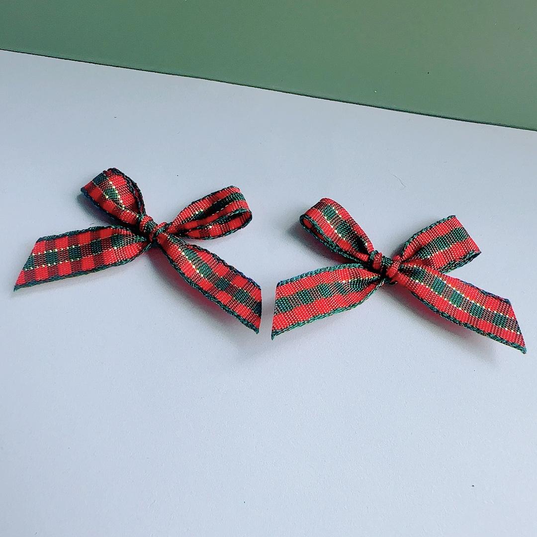 

Рождественский бант в клетку DIY аксессуары Лента Маленькая свежая машина Праздничные украшения Аксессуары Рождественская веревка red and green grid/1.0