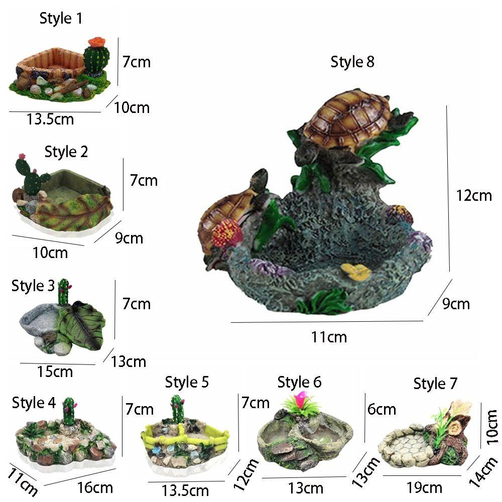 Artificial Turtle Dish Creative Pets Feeding Plate Fish Tank Ornaments Reptile Food Bowl  Lizard