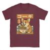 Corgi Eating Ramen T Shirts for Men Cotton Leisure TShirts Round Neck  Tees Short Sleeve Tops Plus Size
