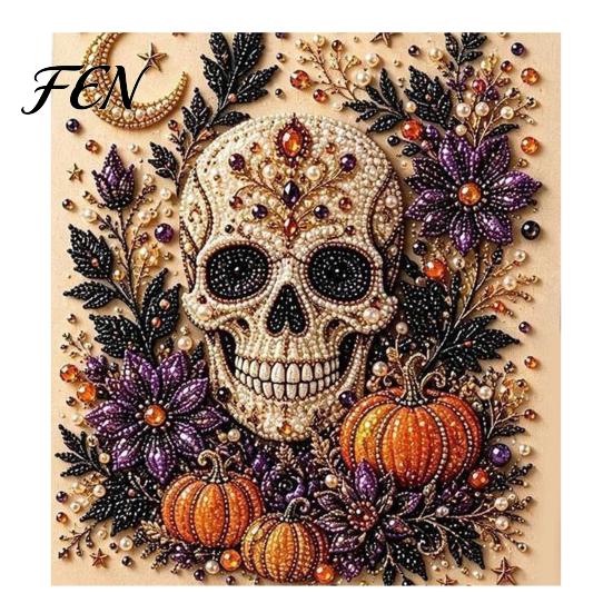 Nicht gruselige Halloween-Deko-Projekte, Perlenmalset, Süßer Geist 3D-Kunst-DIY, Gemütliches Herbst-Hausdeko-Set für Erwachsene, Weihnachtsbasteln Festlich