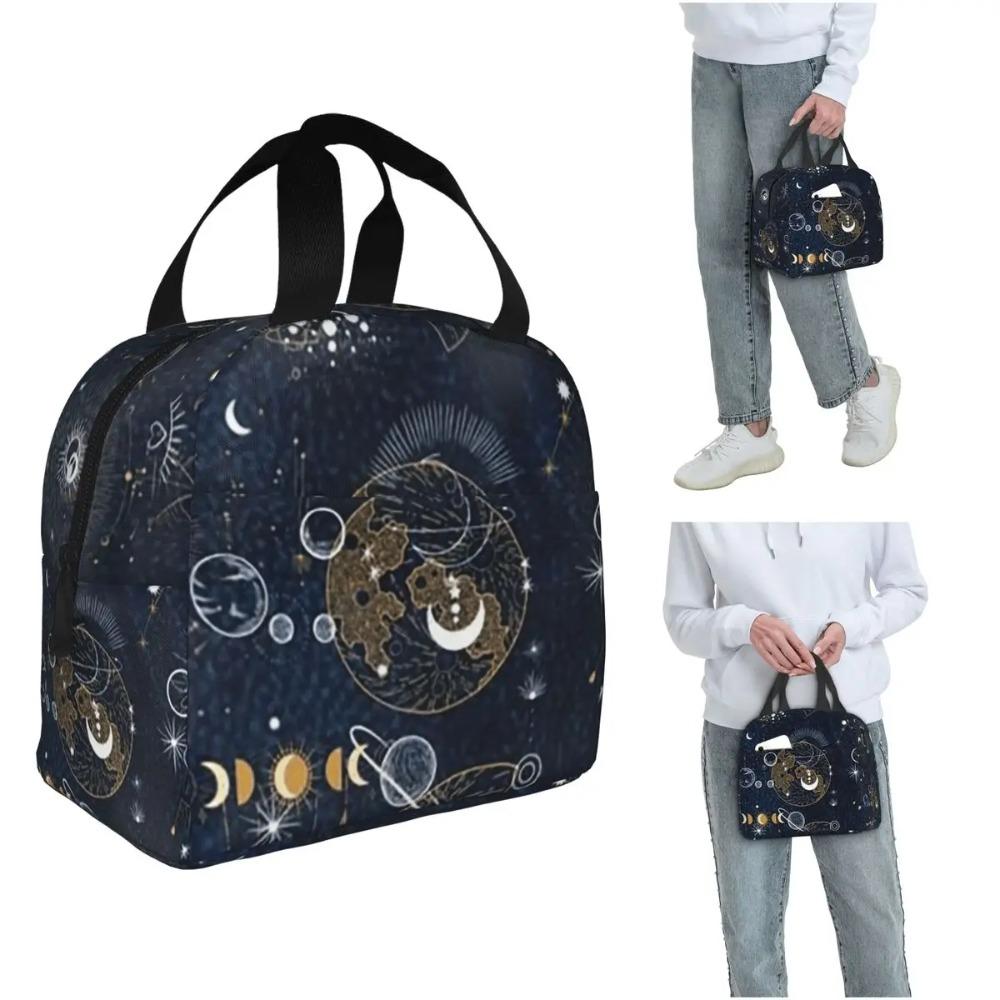 Moon Galaxy Pattern Insulated Lunch Bag for Women Children Portable Food Boxes Thermal Lunch Box Tote
