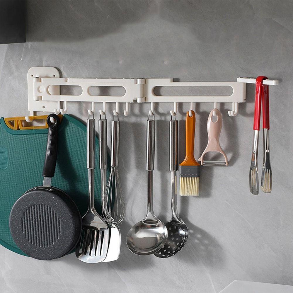 Plastic Spatula Spoon Hanging Bracket Folding Utensil Rack Kitchen Wall Hooks  for Home